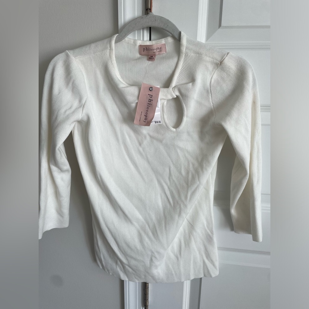 Philosophy white sweater X-small